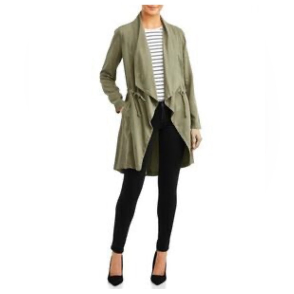 Max Jeans Olive Green Utility Drawstring Jacket